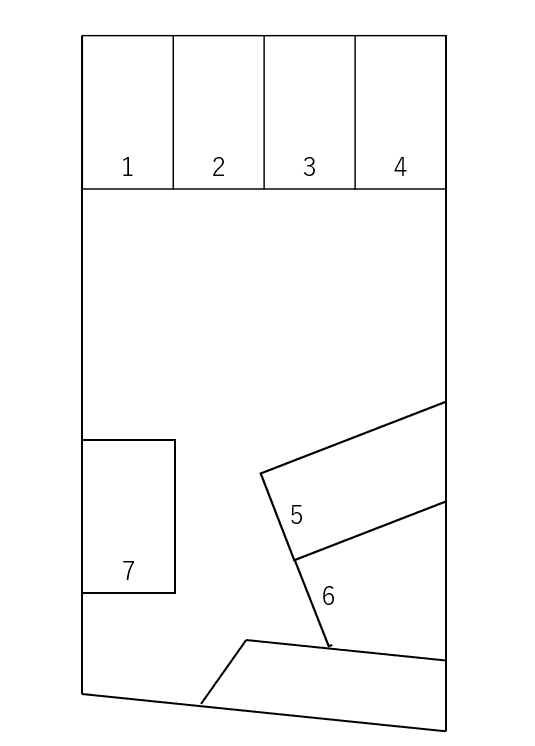 山本佐貫駐車場の駐車配置図