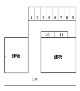 あずさ第2駐車場の駐車配置図