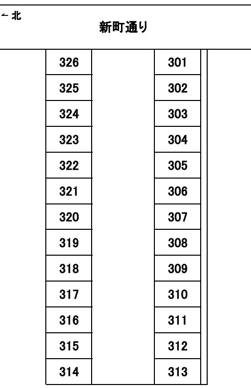 しまんとパーキング中村新町四丁目9番1の駐車配置図