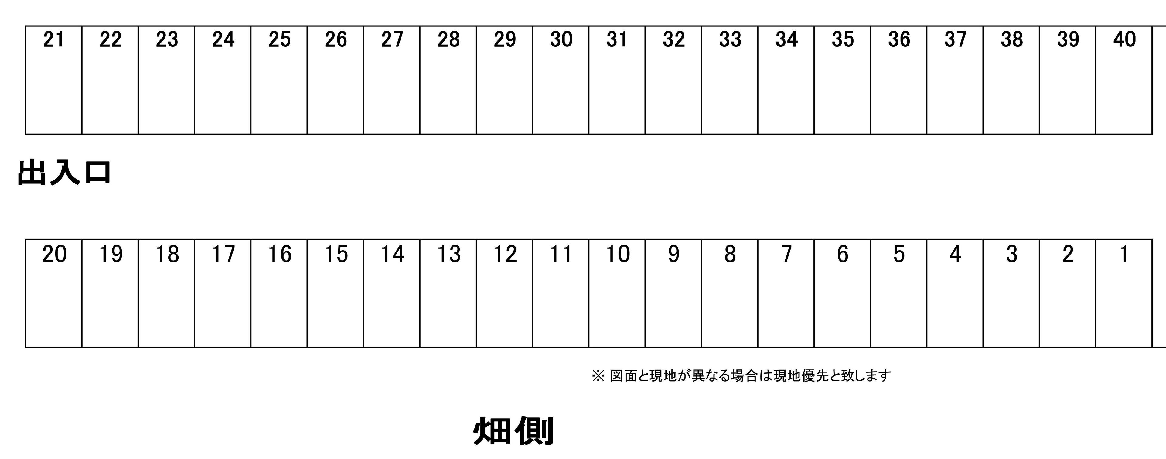 白鳥第3駐車場の駐車配置図