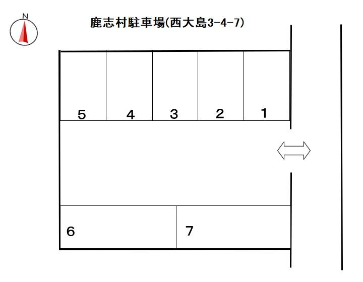 鹿志村駐車場(西大島3-4-7)の駐車配置図