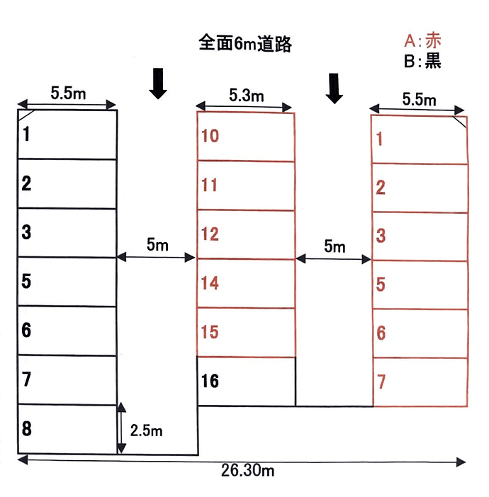物見山第2駐車場Aの駐車配置図