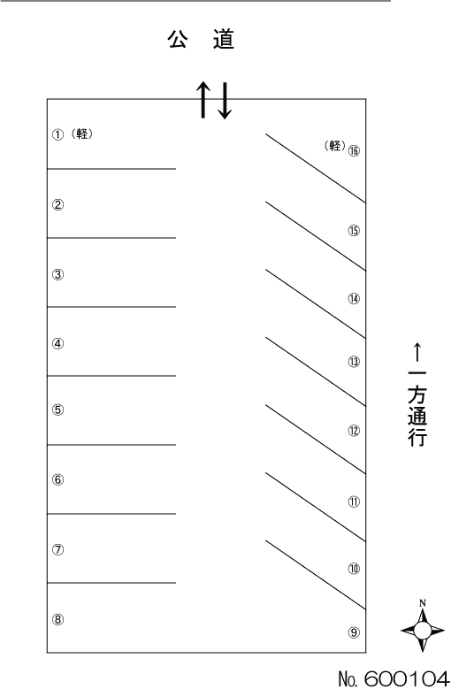 東栄町2丁目(橋本)駐車場の駐車配置図