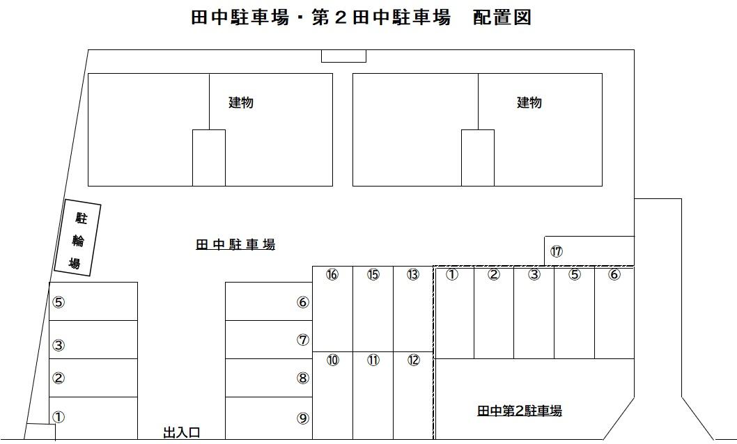 田中駐車場の駐車配置図