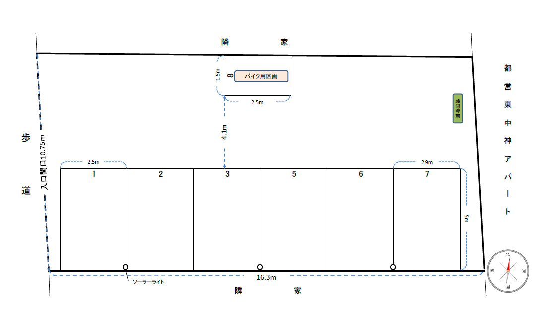 T月極駐車場の駐車配置図