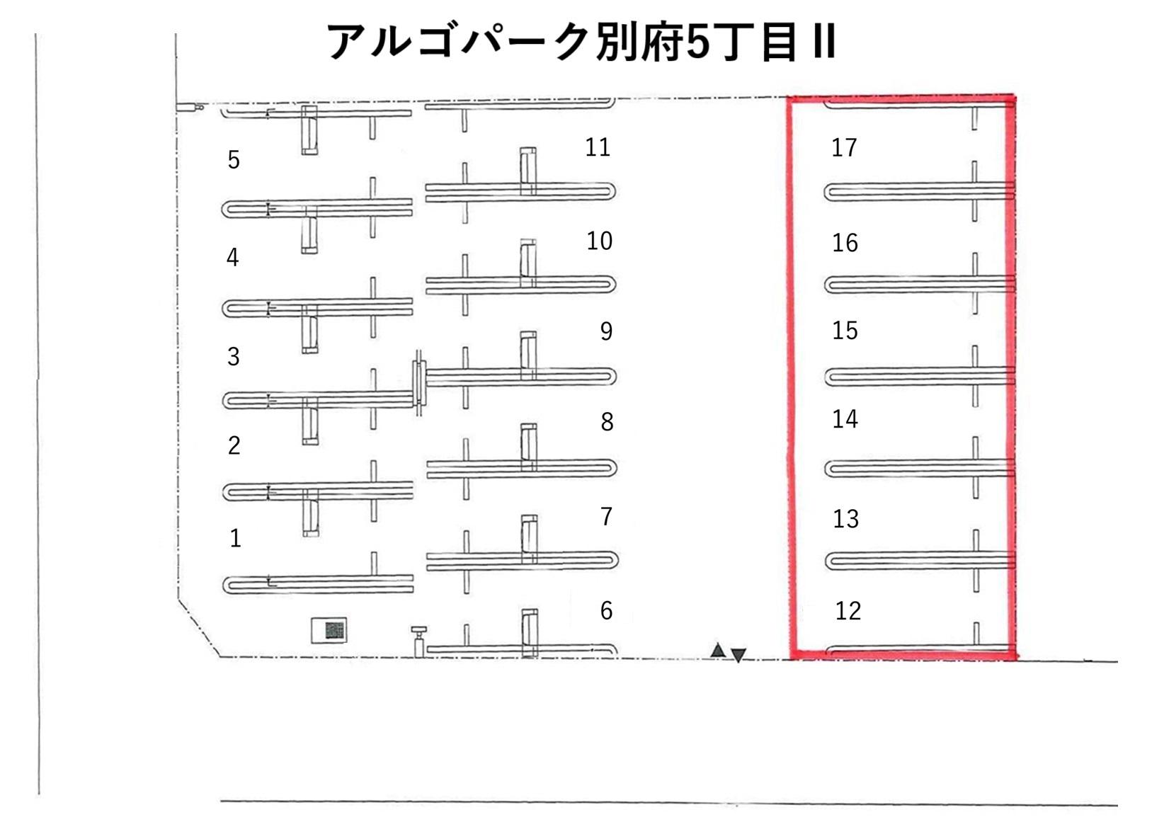 アルゴパーク別府5丁目Ⅱの駐車配置図