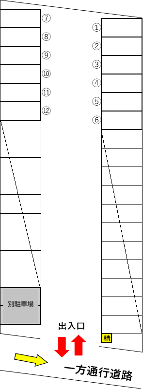 ふじみ野上福岡第7の駐車配置図