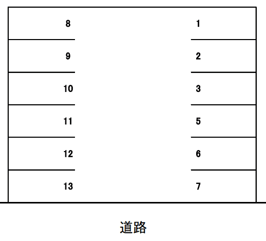 泉本町2丁目駐車場の駐車配置図