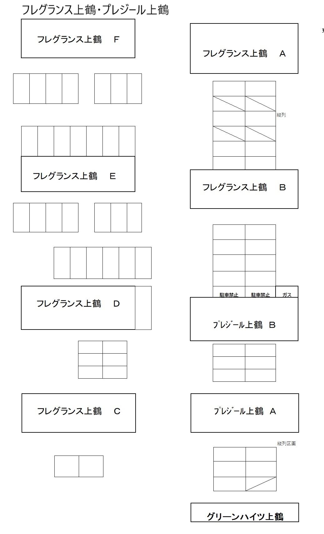 プレジール上鶴の駐車配置図