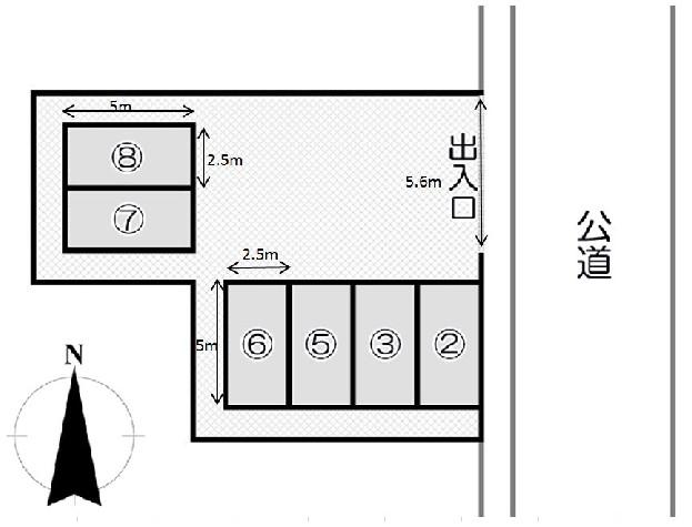 西新井6丁目駐車場の駐車配置図