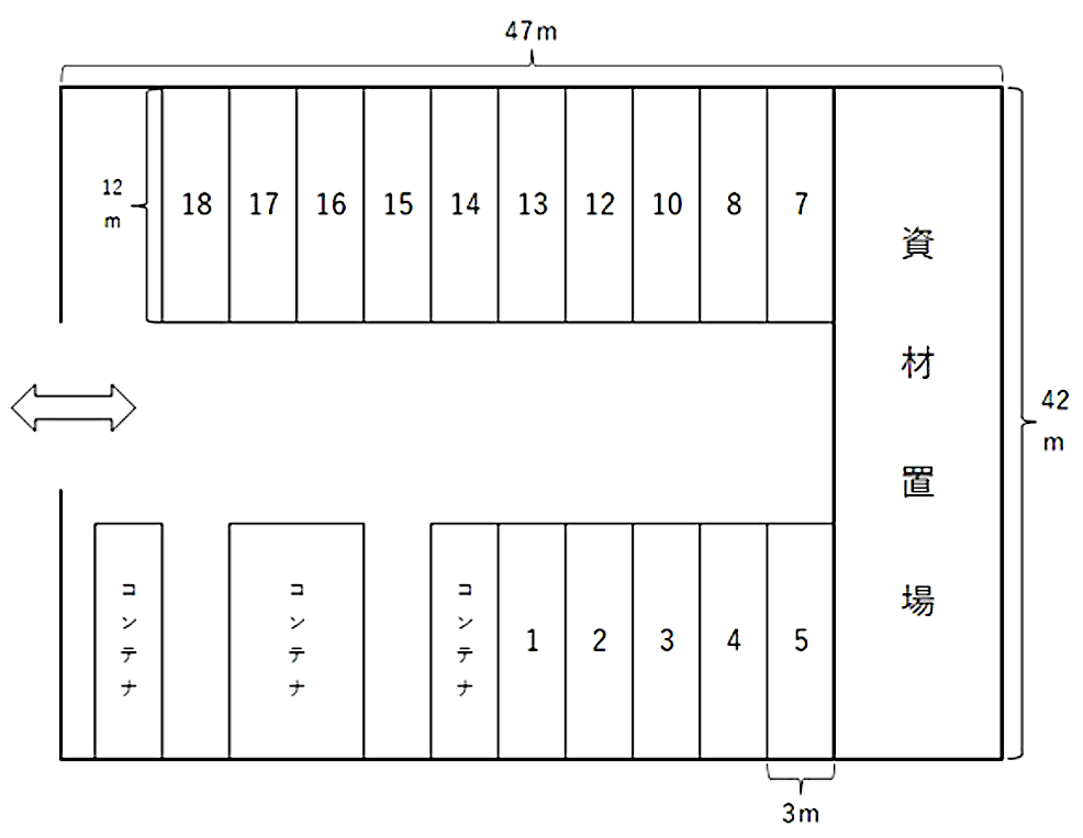 溝沼下田パーキングの駐車配置図