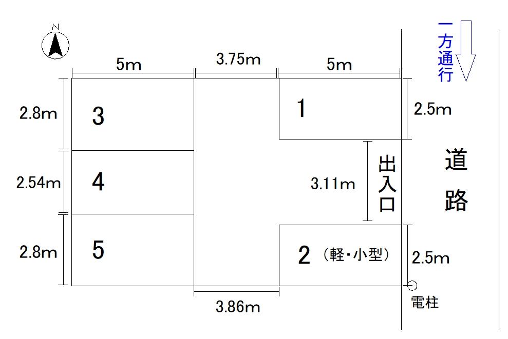 梅沢月極駐車場の駐車配置図