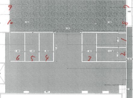マルヨシハイツの駐車配置図