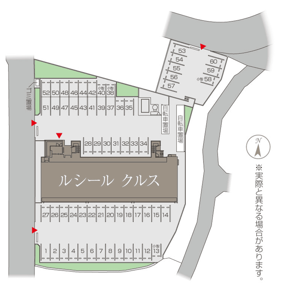 ルシール クルスの駐車配置図