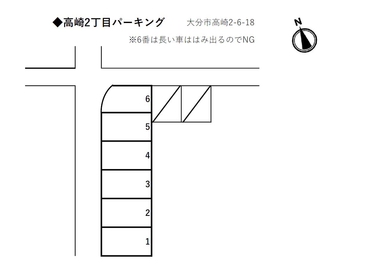 高崎2丁目パーキングの駐車配置図