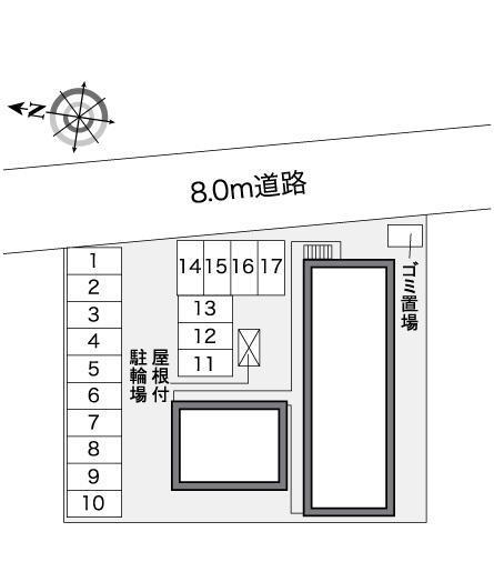 ベイサージュ 東若宮(26472)の駐車配置図