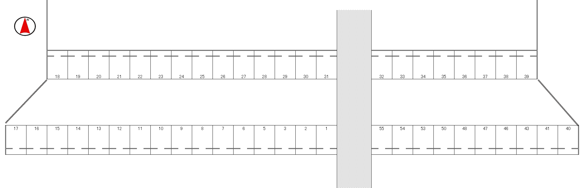 新生交易駐車場の駐車配置図