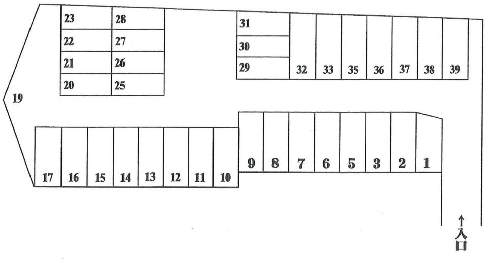 高木パーキングの駐車配置図