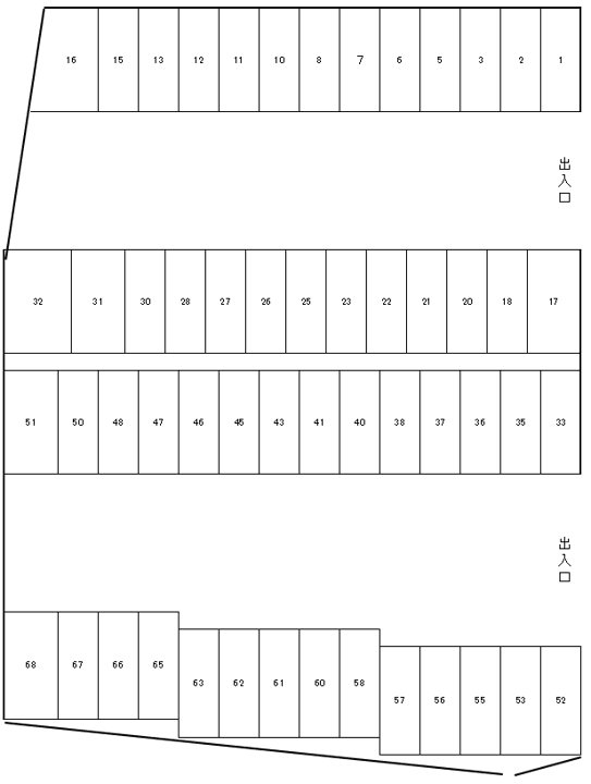 大河原ガレージの駐車配置図