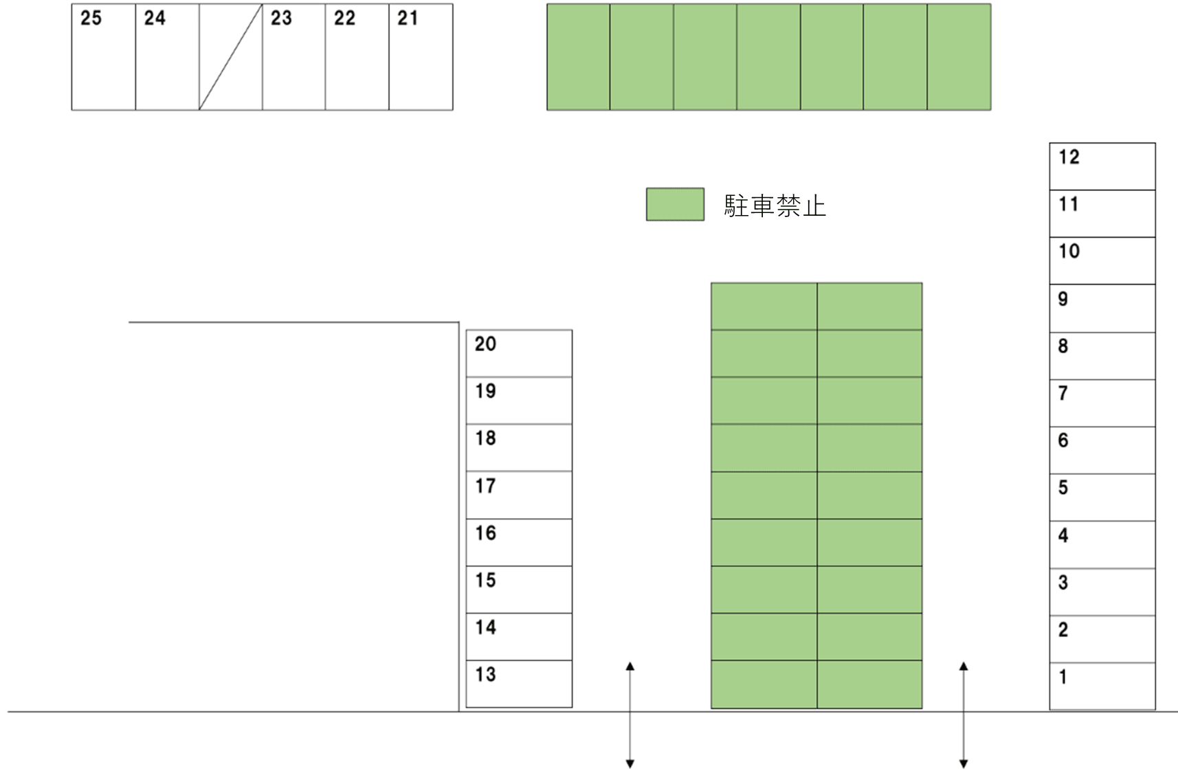 大岩町駐車場の駐車配置図