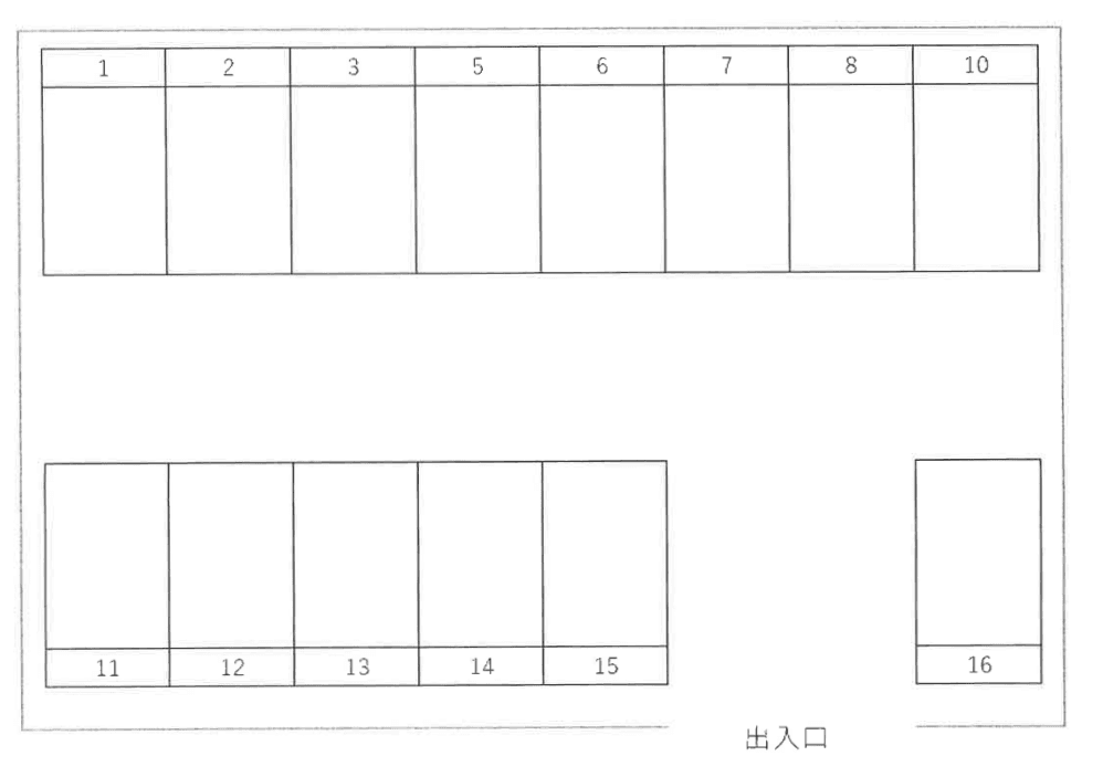 千南モータープール岬の駐車配置図