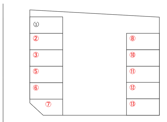 山内駐車場の駐車配置図