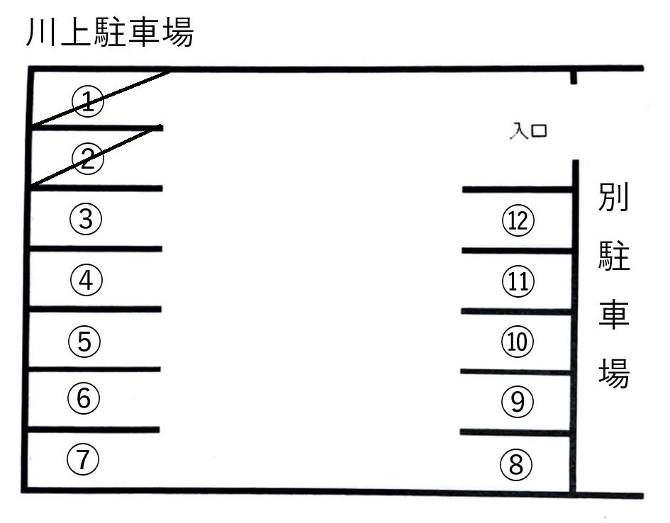 川上駐車場の駐車配置図