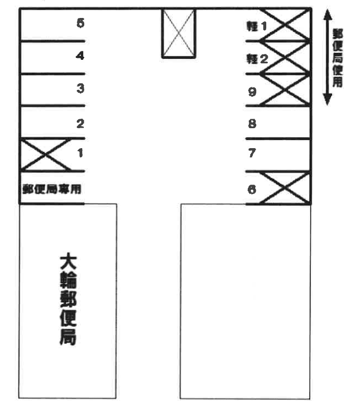 大輪町駐車場の駐車配置図