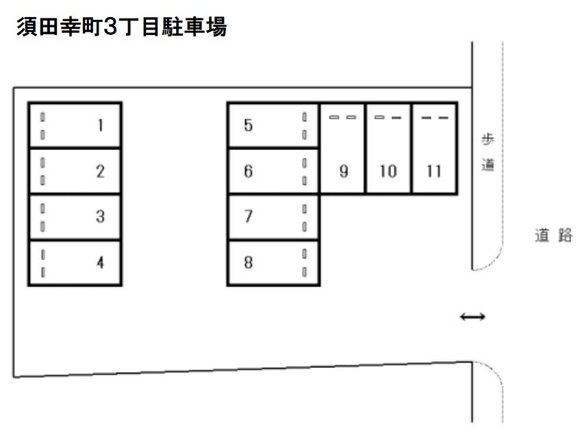 須田幸町3丁目駐車場の駐車配置図