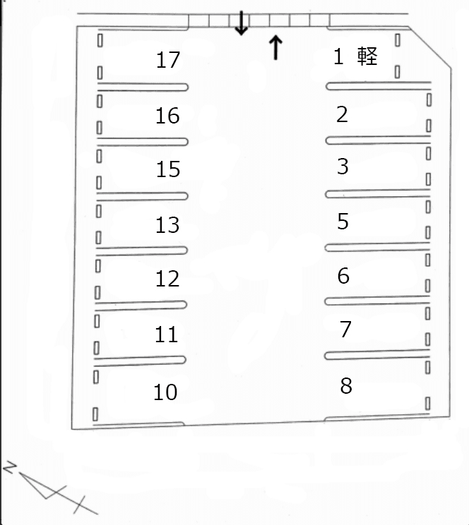 (55) 若鈴駐車場の駐車配置図