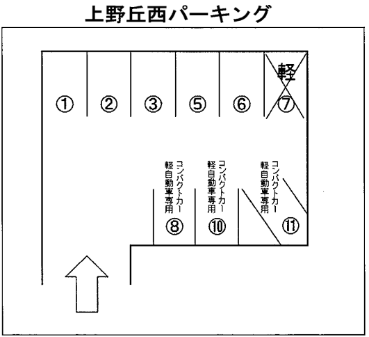 上野丘西パーキングの駐車配置図