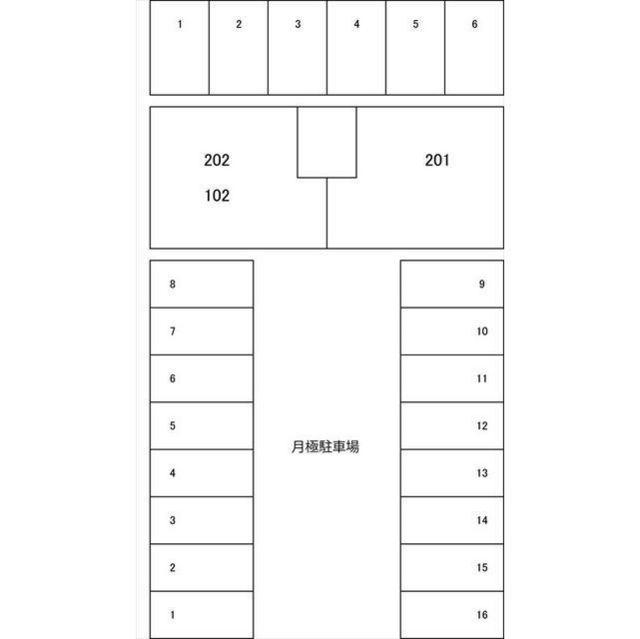 エクセレントハイツⅢ月極駐車場の駐車配置図