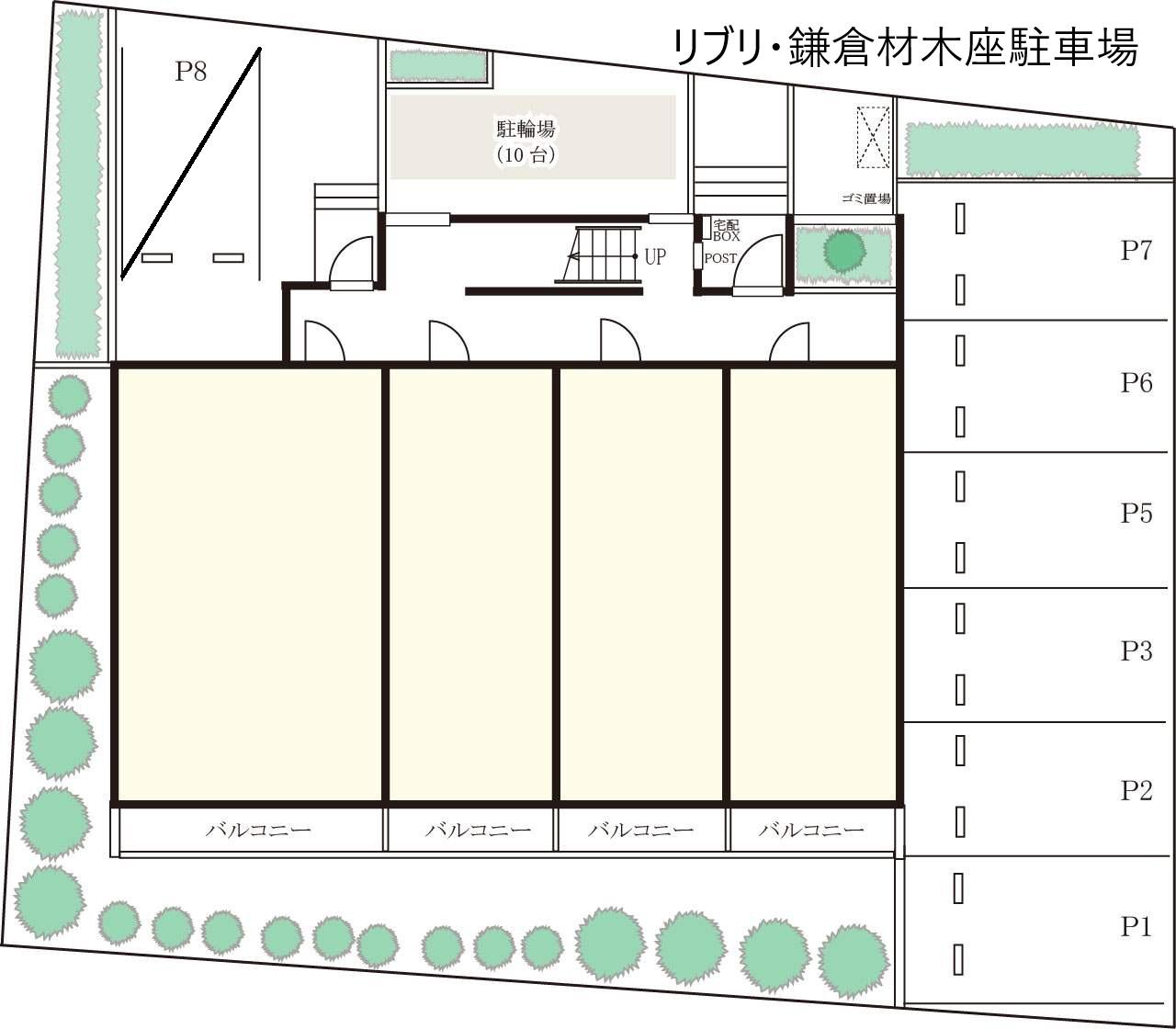 リブリ・鎌倉材木座駐車場の駐車配置図