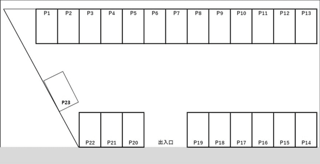 扇ケ浦1丁目駐車場の駐車配置図