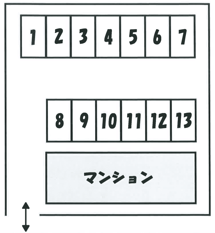 グレイスコート月極第1駐車場の駐車配置図