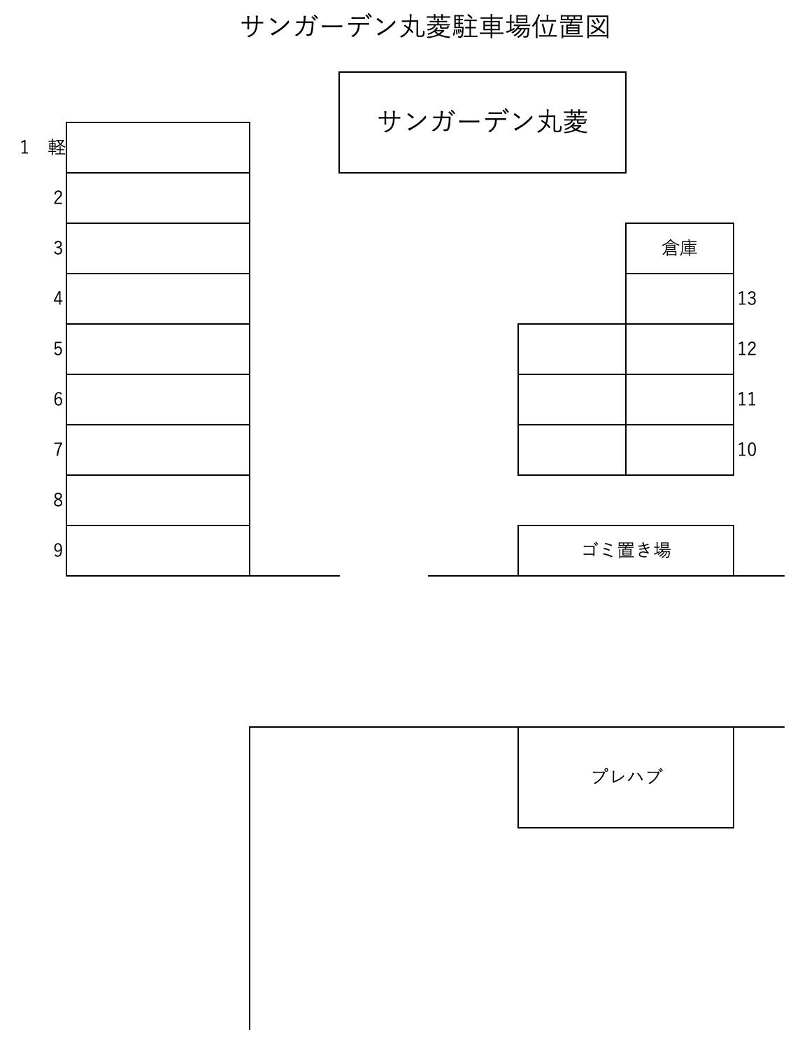 サンガーデン丸菱の駐車配置図