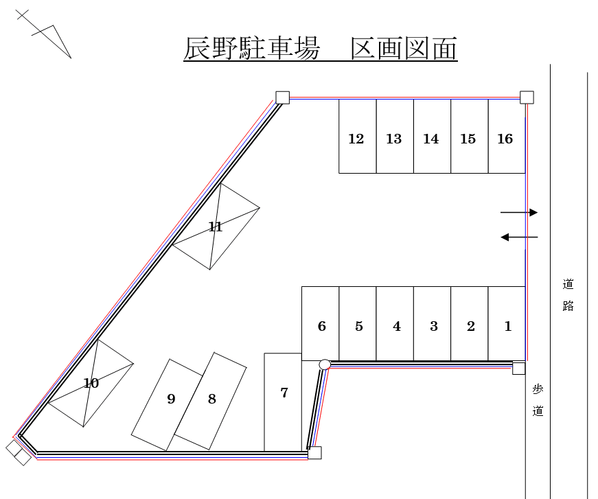 辰野駐車場の駐車配置図