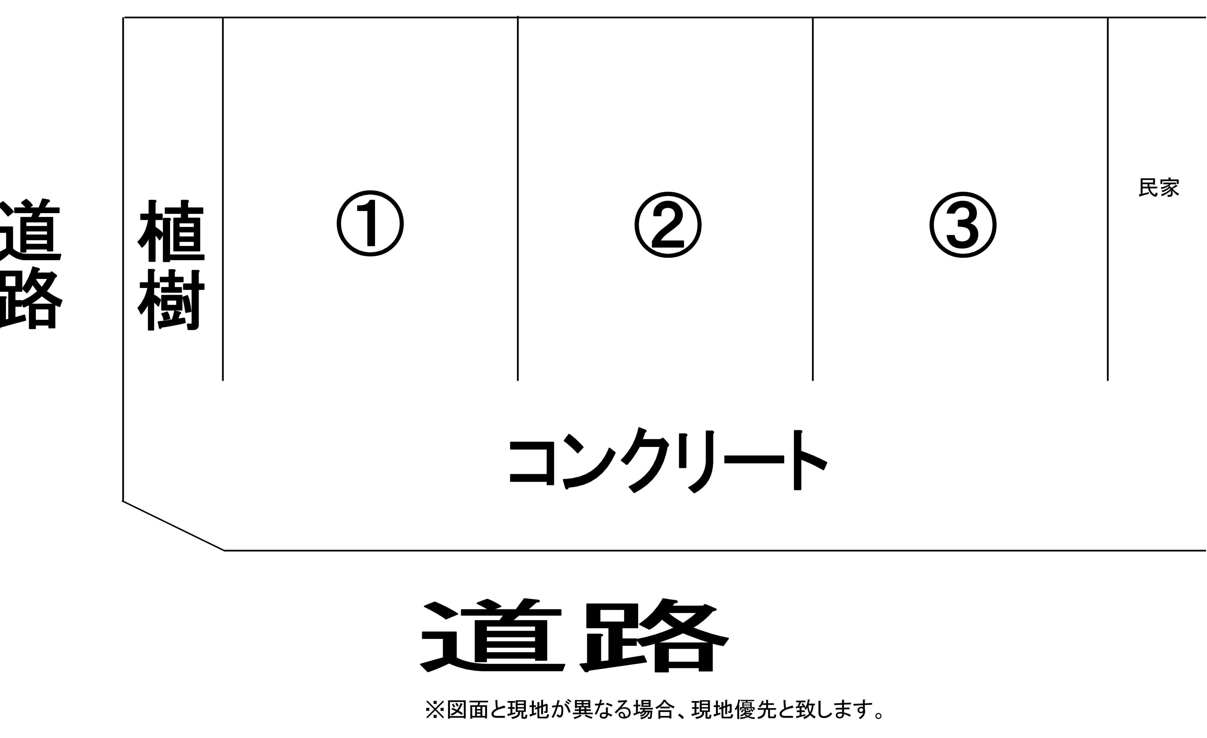 大沢第3駐車場の駐車配置図