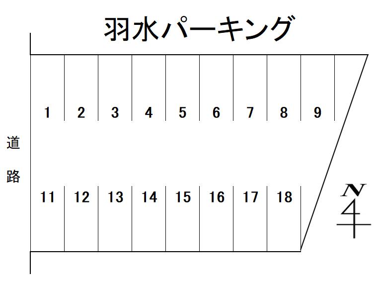 羽水パーキングの駐車配置図