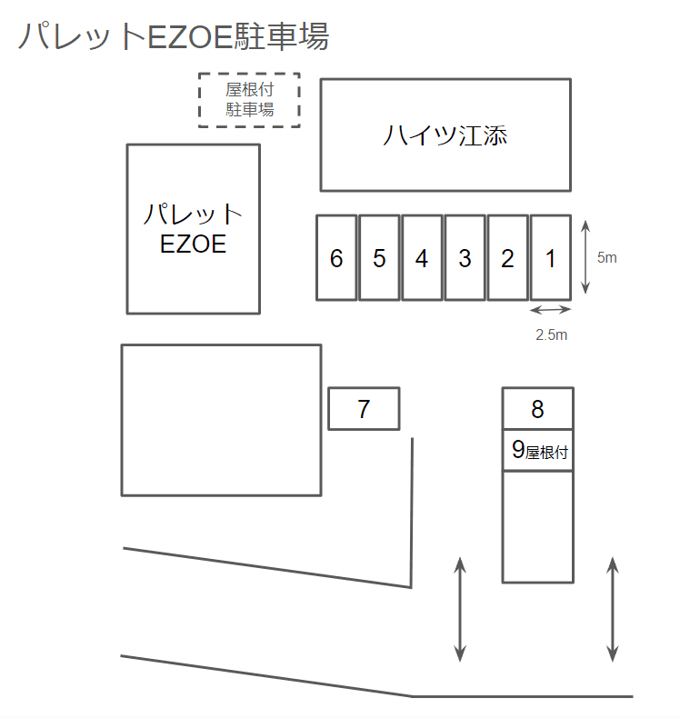 パレットEZOE駐車場の駐車配置図