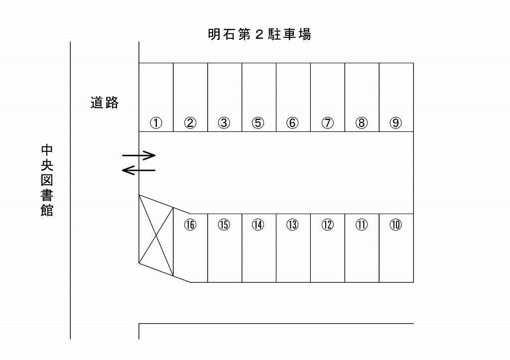 明石第二駐車場の駐車配置図