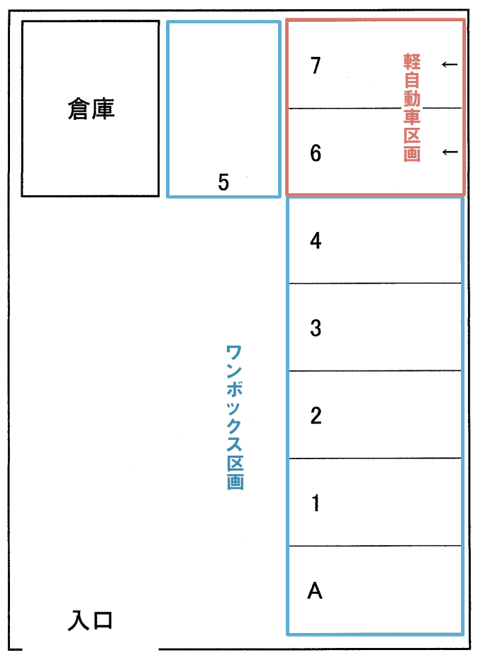 三代駐車場の駐車配置図