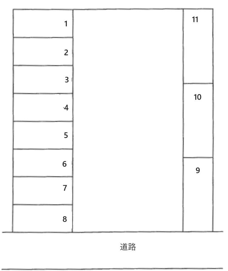 東梅坪町4丁目5番7駐車場の駐車配置図