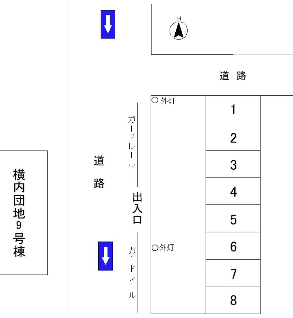 SED駐車場の駐車配置図