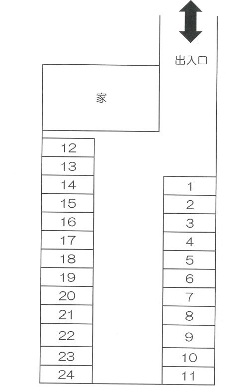 神谷東北駐車場の駐車配置図