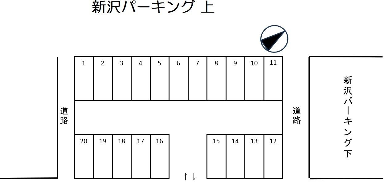 新沢パーキング上の駐車配置図