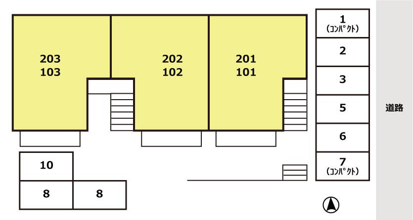 RSR高城月極駐車場の駐車配置図