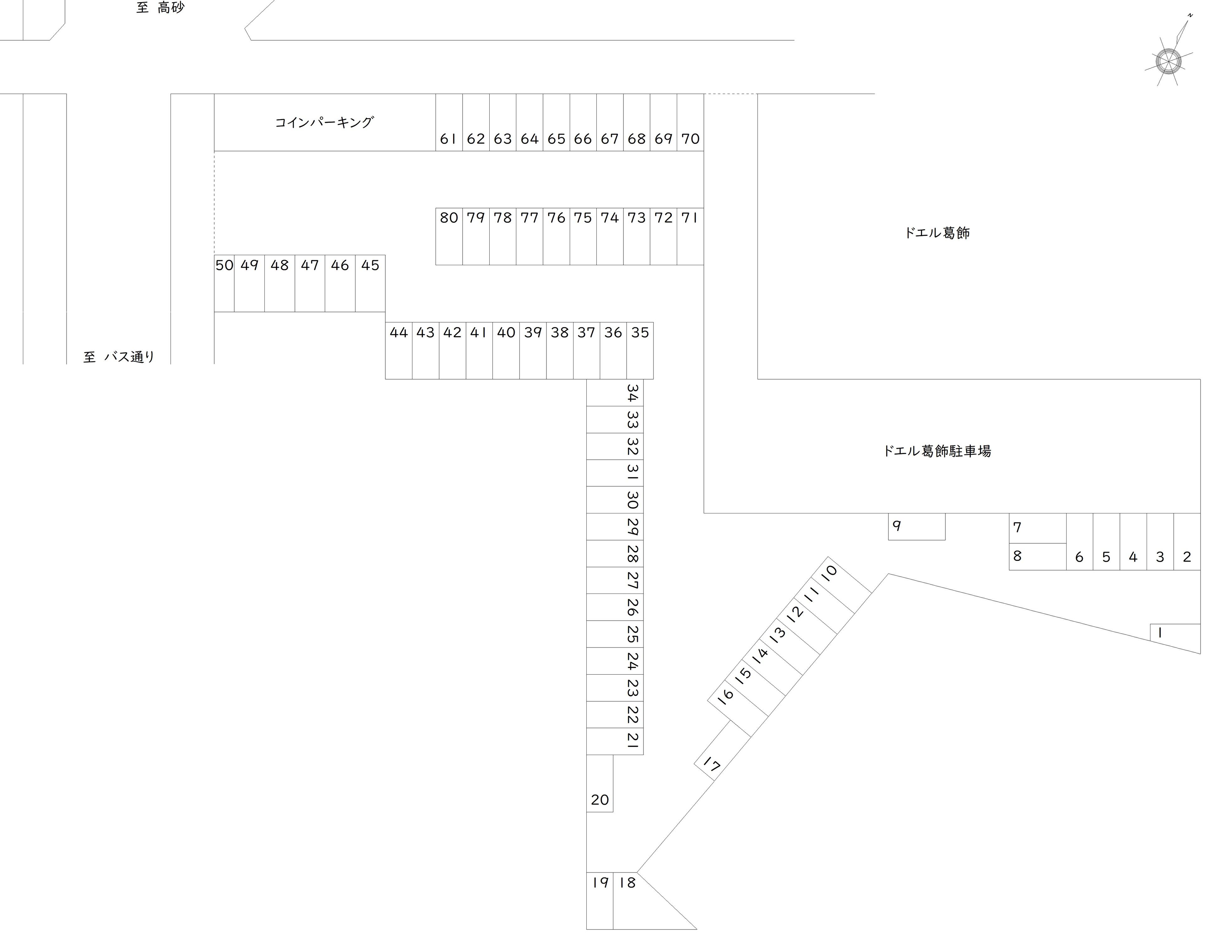 細田4-11 駐車場の駐車配置図