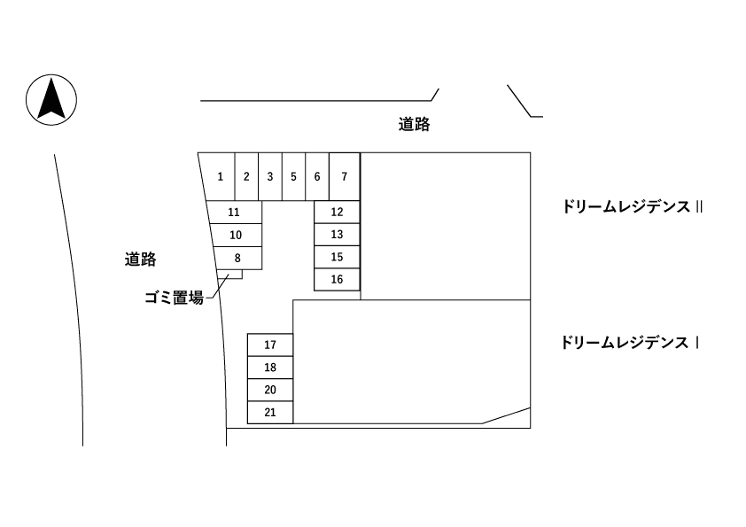 ドリームレジデンス1の駐車配置図