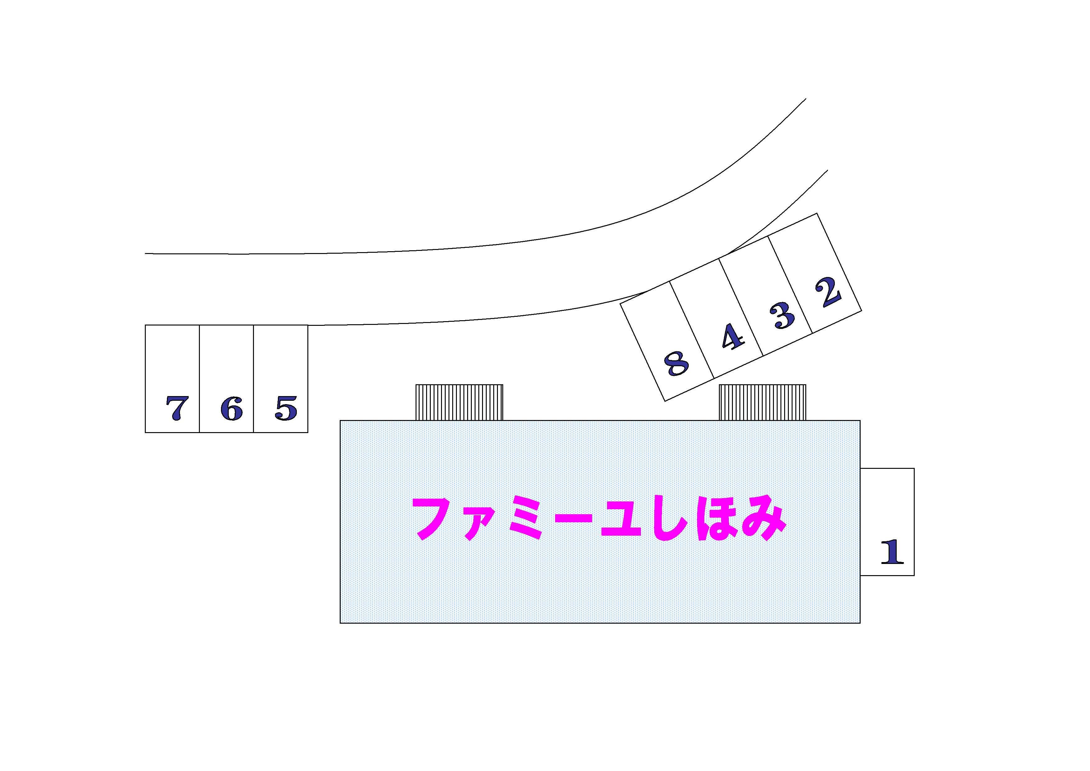 ファミーユしほみ駐車場の駐車配置図